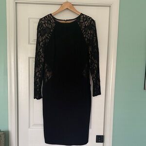 Elegant Black Lace Sleeve Dress